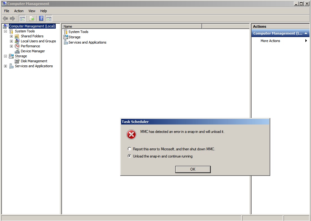 Mmc error on event viewer and task scheduler windows 7 edugeek