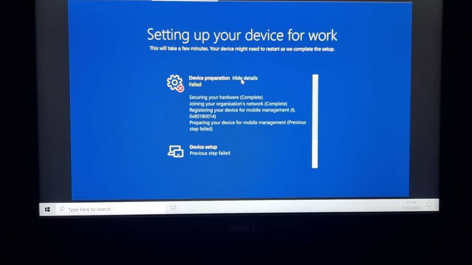 Intune device - Failed Registering Your Device for MDM - O/S Deployment ...