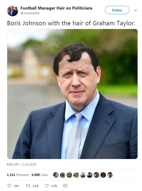 Boris Johnson with the hair of Graham Taylor.JPG
