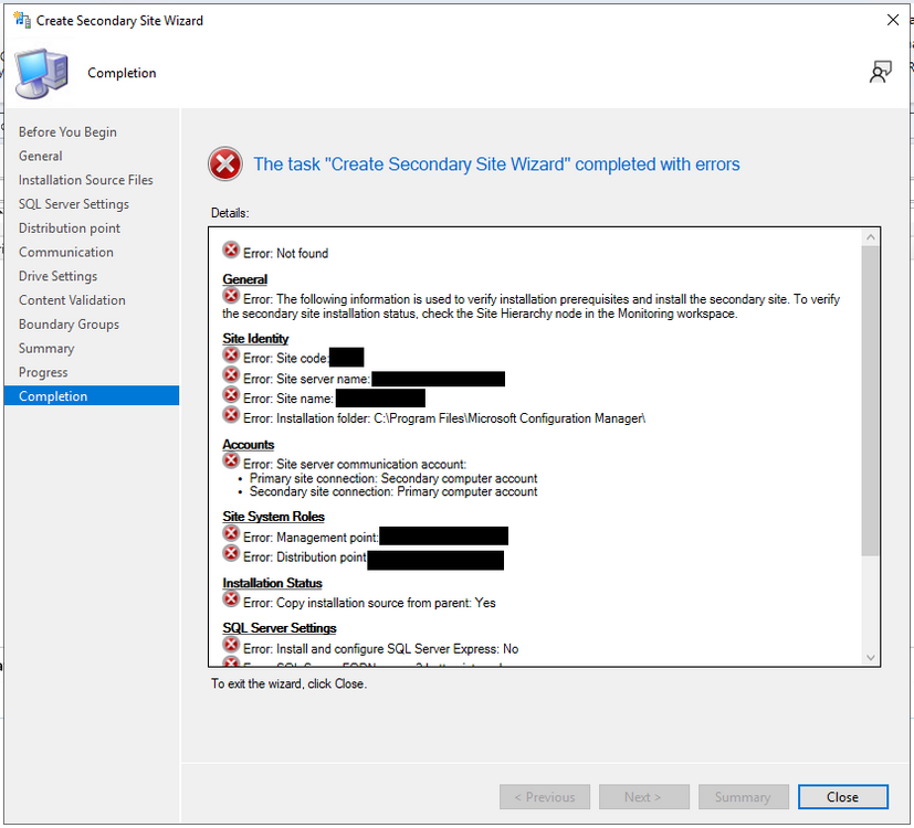 ConfigMgr 2nd Site Errors!.png