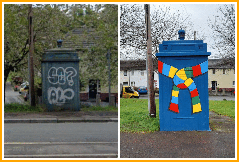 Welsh Repainted Tardis With Scarf.gif