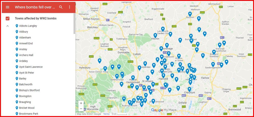 Where bombs fell over Herts in the Second World War.jpg