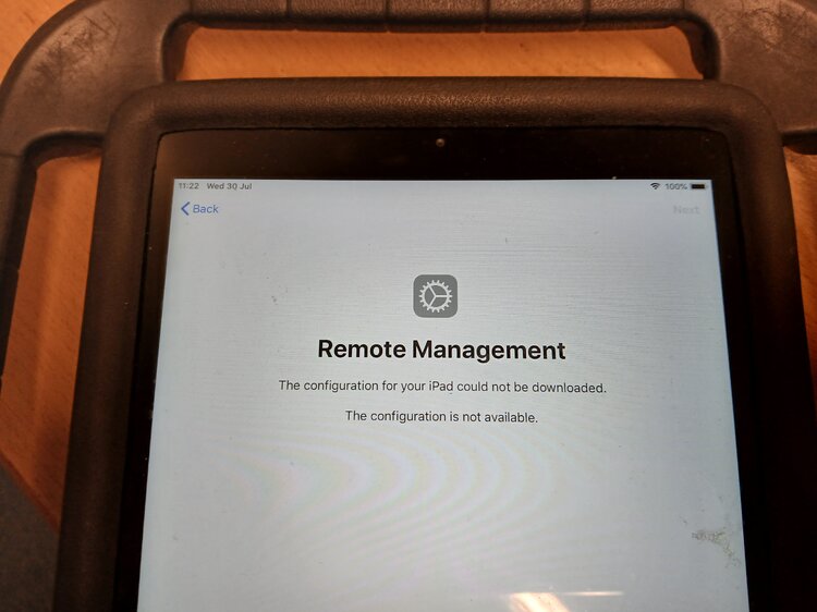 Error Message iOS12 - The configuration is not available.jpg